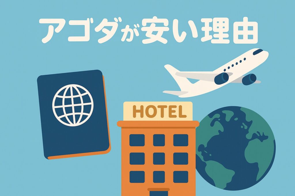 海外旅行予約やアゴダの安さをイメージ